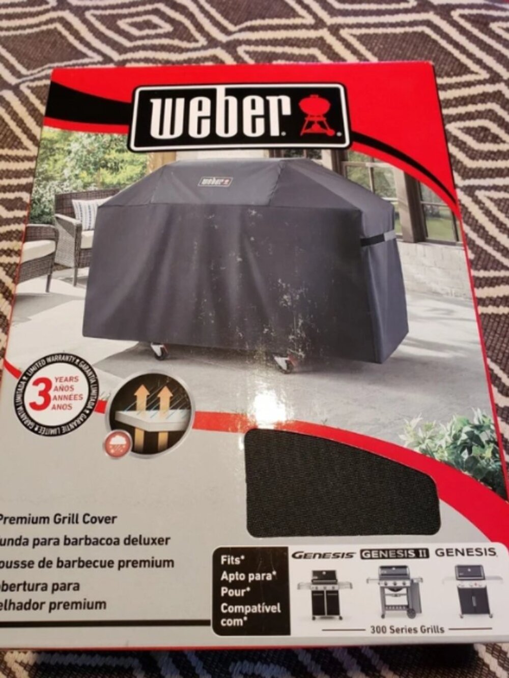 Weber Premium Grill Cover #7757 – Genuine OEM for Genesis 300 Series